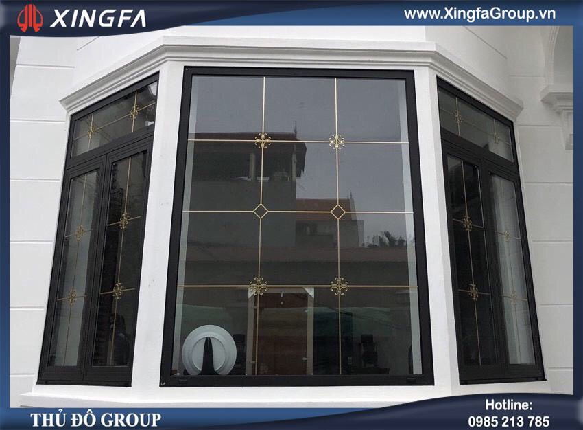 Mẫu cửa nhôm Xingfa dùng kính hộp 2 lớp hút chân không Mẫu cửa nhôm Xingfa dùng kính hộp 2 lớp hút chân không