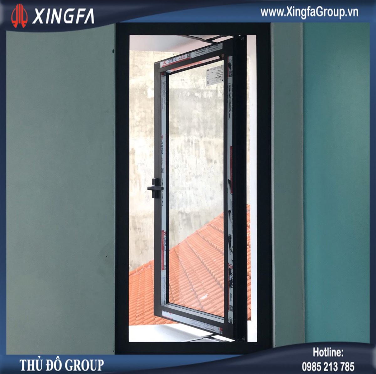 Mẫu cửa sổ nhôm Xingfa mở quay 1 cánh & mở quay 1 cánh chia thêm ô fix cố định Mẫu cửa sổ nhôm Xingfa mở quay 1 cánh & mở quay 1 cánh chia thêm ô fix cố định