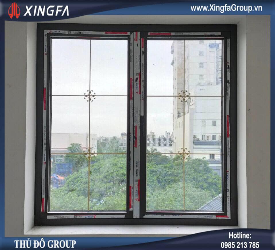 Mẫu cửa nhôm Xingfa dùng kính hộp 2 lớp hút chân không Mẫu cửa nhôm Xingfa dùng kính hộp 2 lớp hút chân không