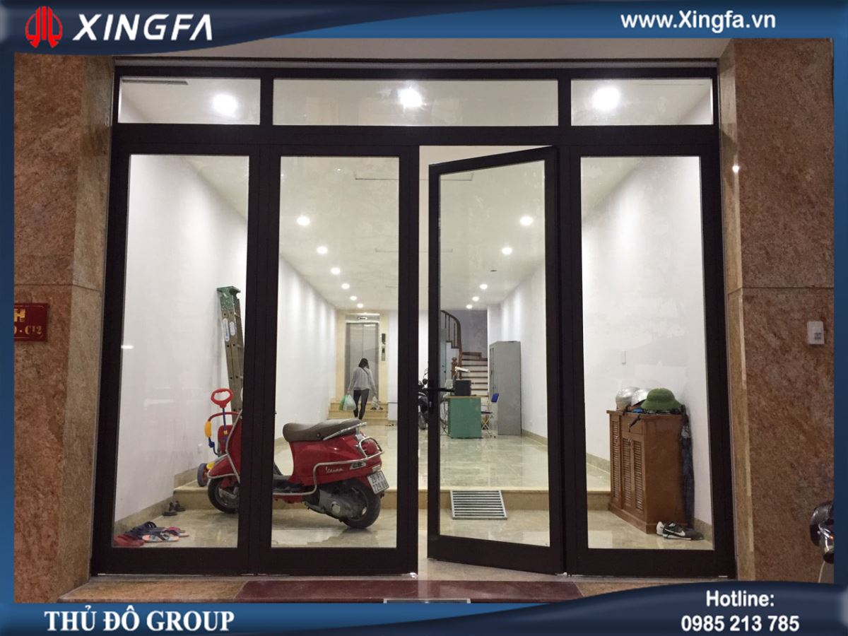 Mẫu cửa đi nhôm Xingfa mở quay 4 cánh Mẫu cửa đi nhôm Xingfa mở quay 4 cánh