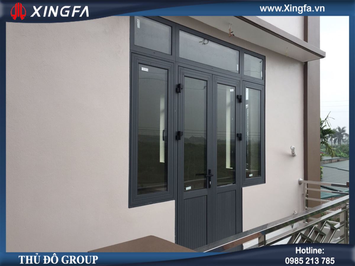 Mẫu cửa nhôm Xingfa dùng thanh pano nhôm phía dưới Mẫu cửa nhôm Xingfa dùng thanh pano nhôm phía dưới